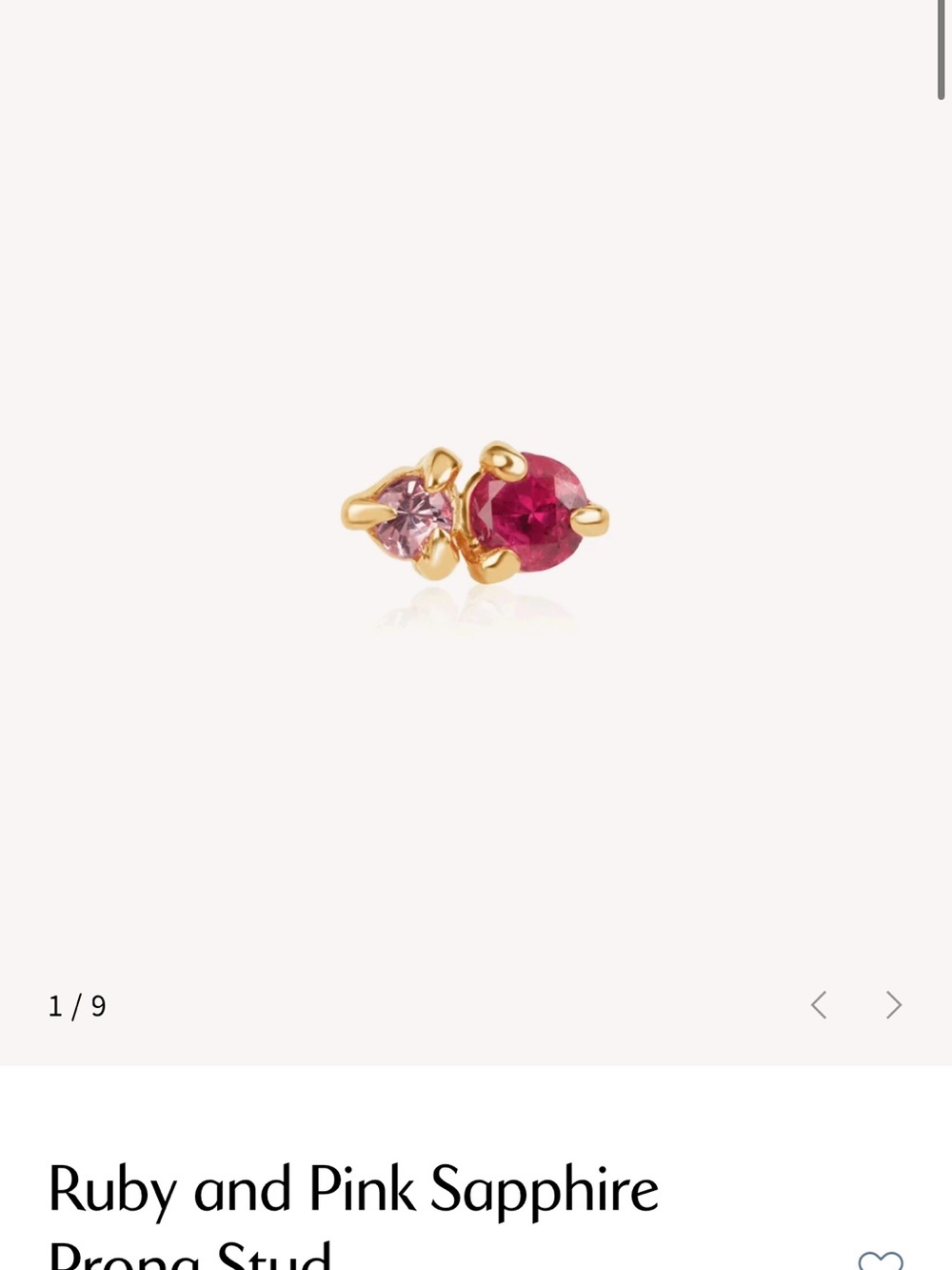 Ruby and Pink Sapphire Drop Stud - Gold
